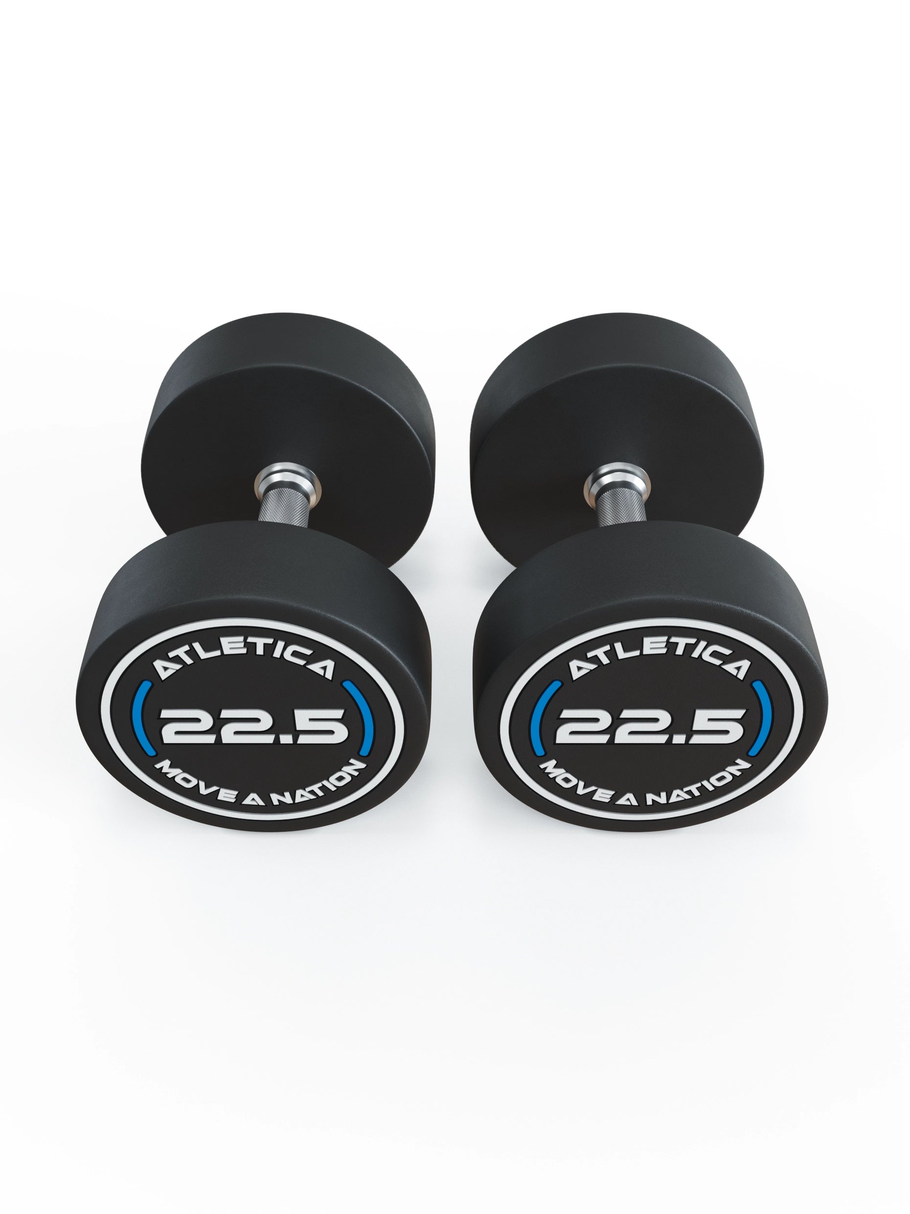 Gewichte: Rundhanteln, Polyurethan Rundhanteln (Paar)- Gerader Griff mit Hartchrom | CNC gefräster Stahlkern | Paarweise von 2.5 bis 60kg, 