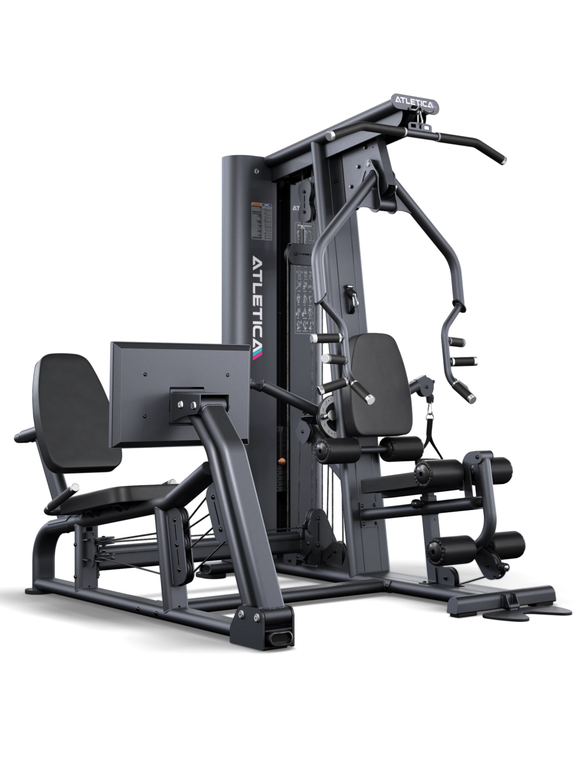 X-Tron Kraftstation mit optionaler Beinpresse: kabelgebundene, horizontale Beinpresse, nahtlos am X-Tron