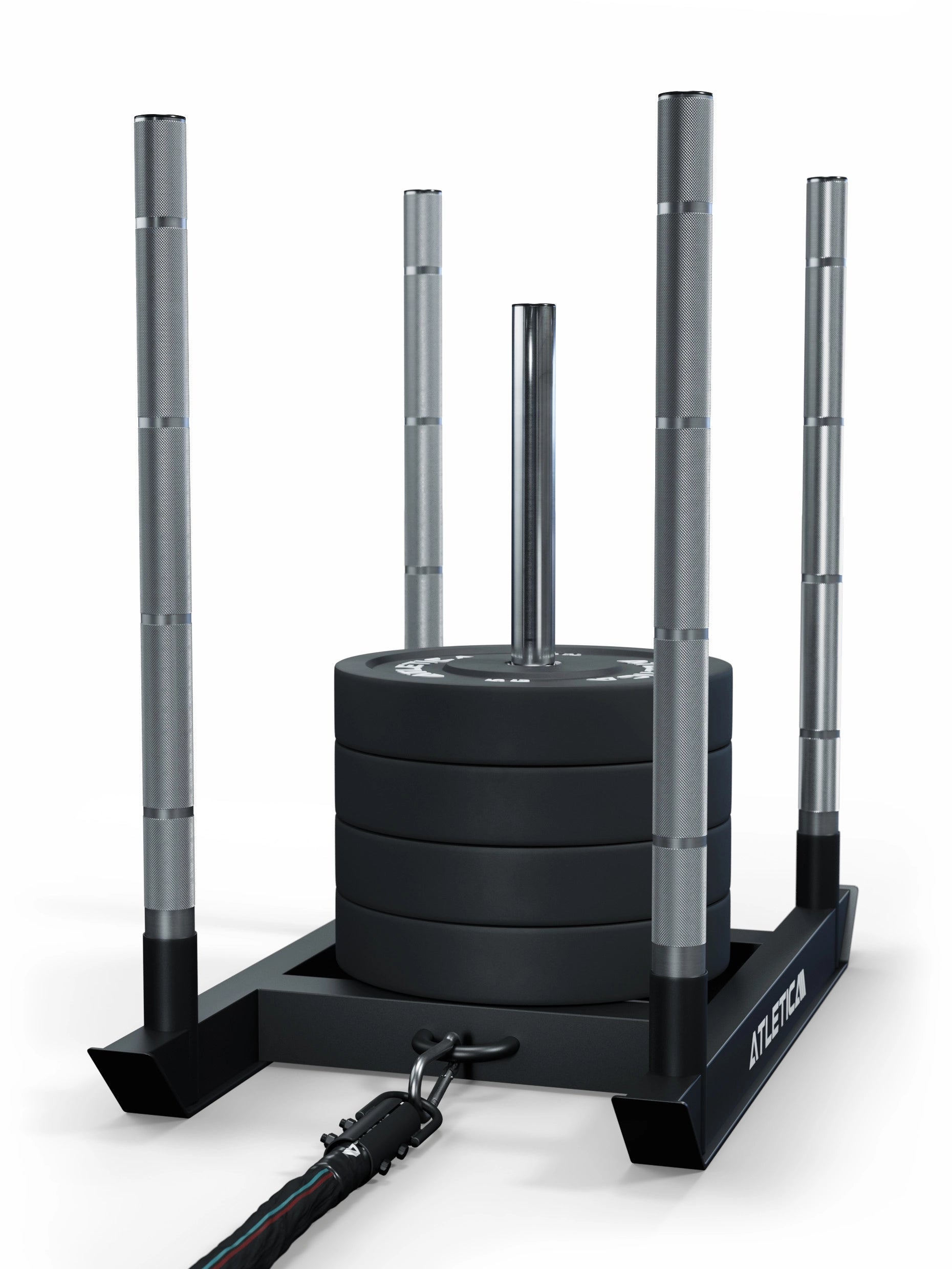 Schlitten mit zentrierter Scheibenaufnahme |  Verletzungsprävention und HRX Training | 38kg I Mit Seil