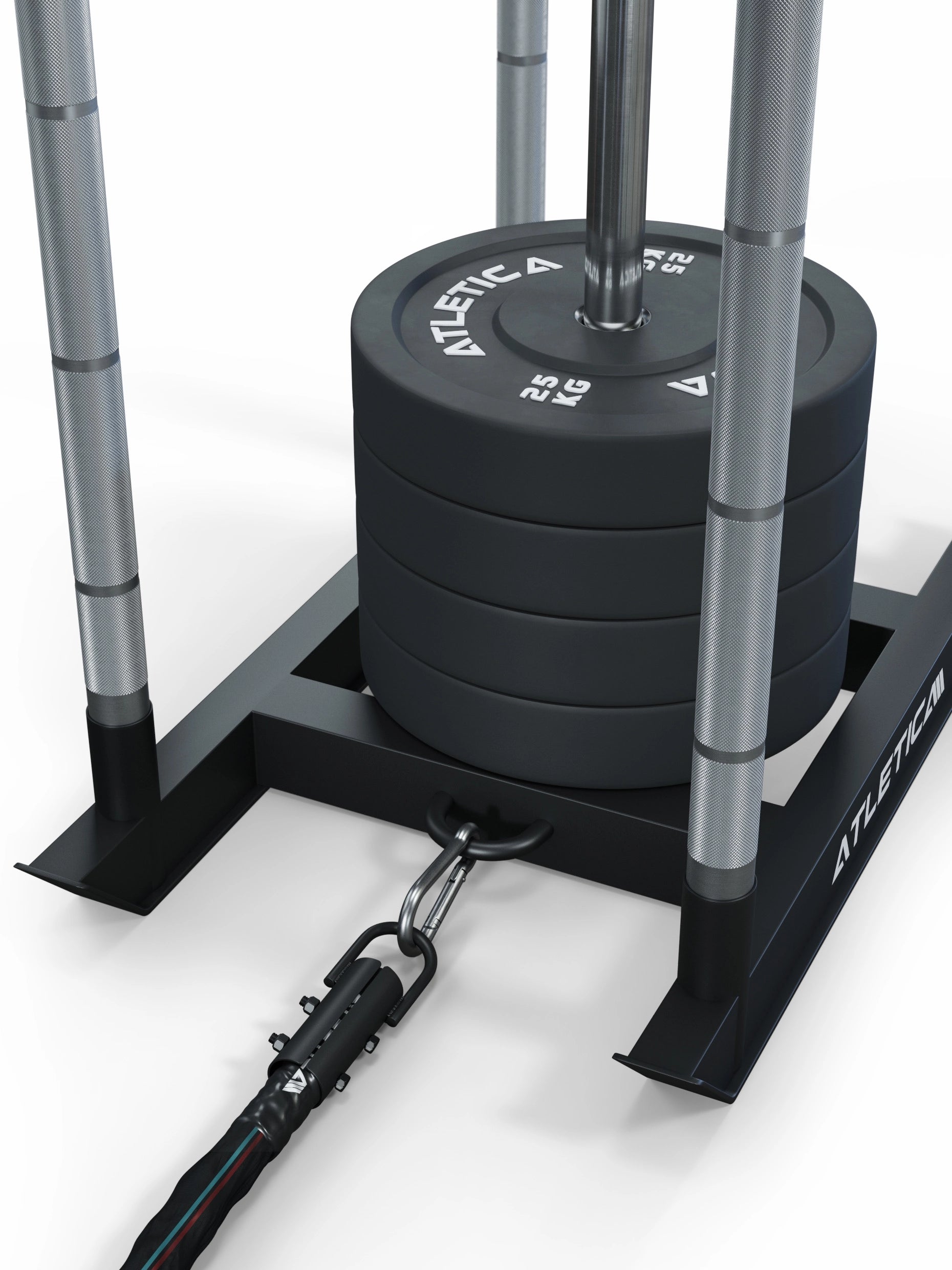 Schlitten mit zentrierter Scheibenaufnahme |  Verletzungsprävention und HRX Training | 38kg I Karabiner Haken