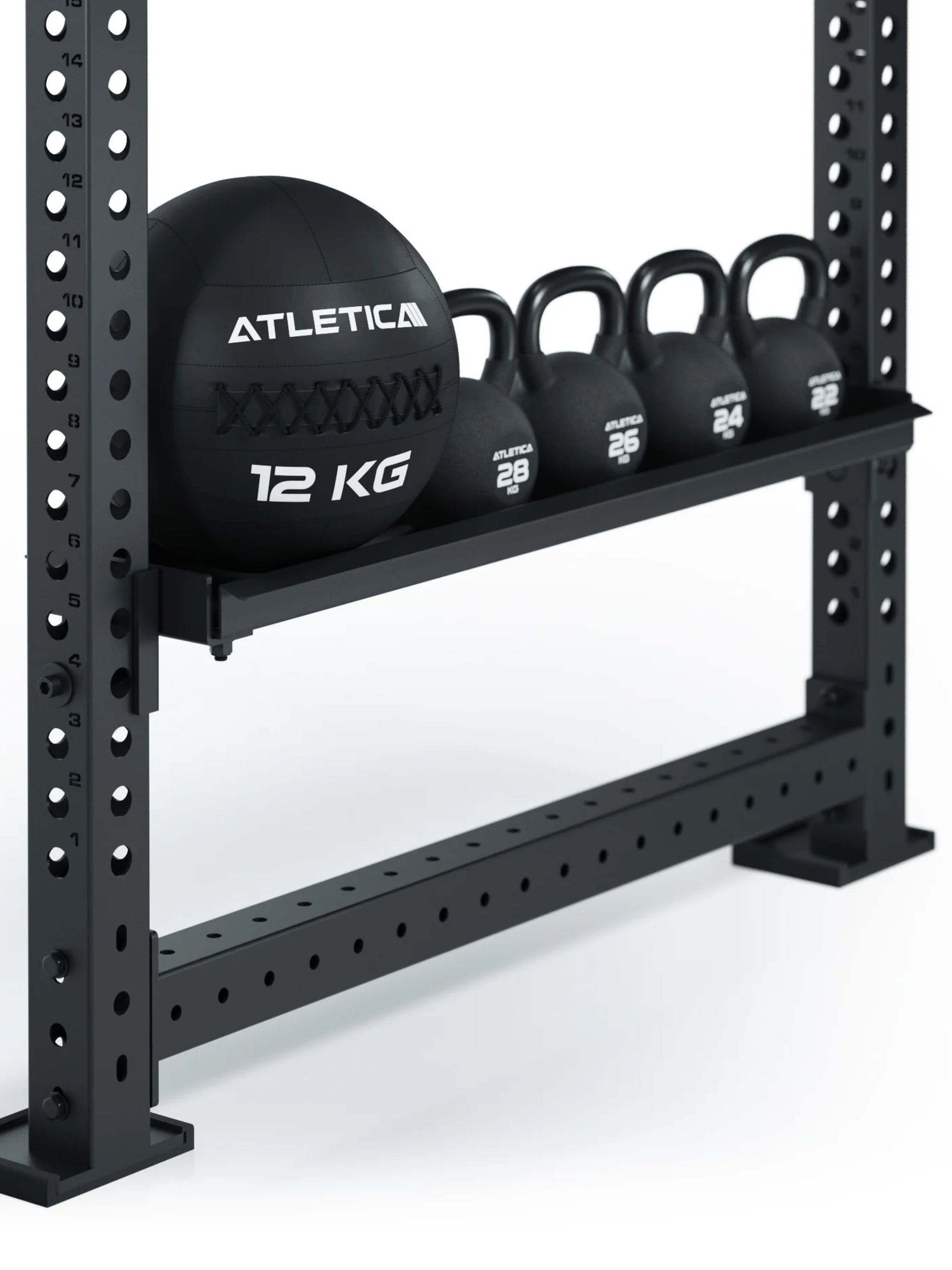 Power Racks Zubehör: Einfache Montage am Power Rack | Vorhandener Platz optimal genutzt | Sorgt für Ordnung | Hohe Tragkraft