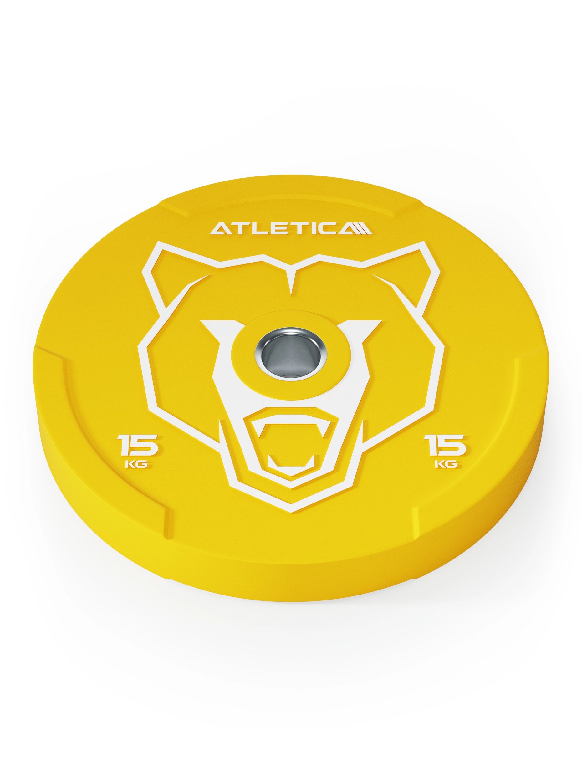 Reduzierter Bounce | Hochwertiger Gummi | Powerlifting und Gewichtheben | Widerstandsfähig & langlebig | Farbcode nach IWF-Standard I 15kg