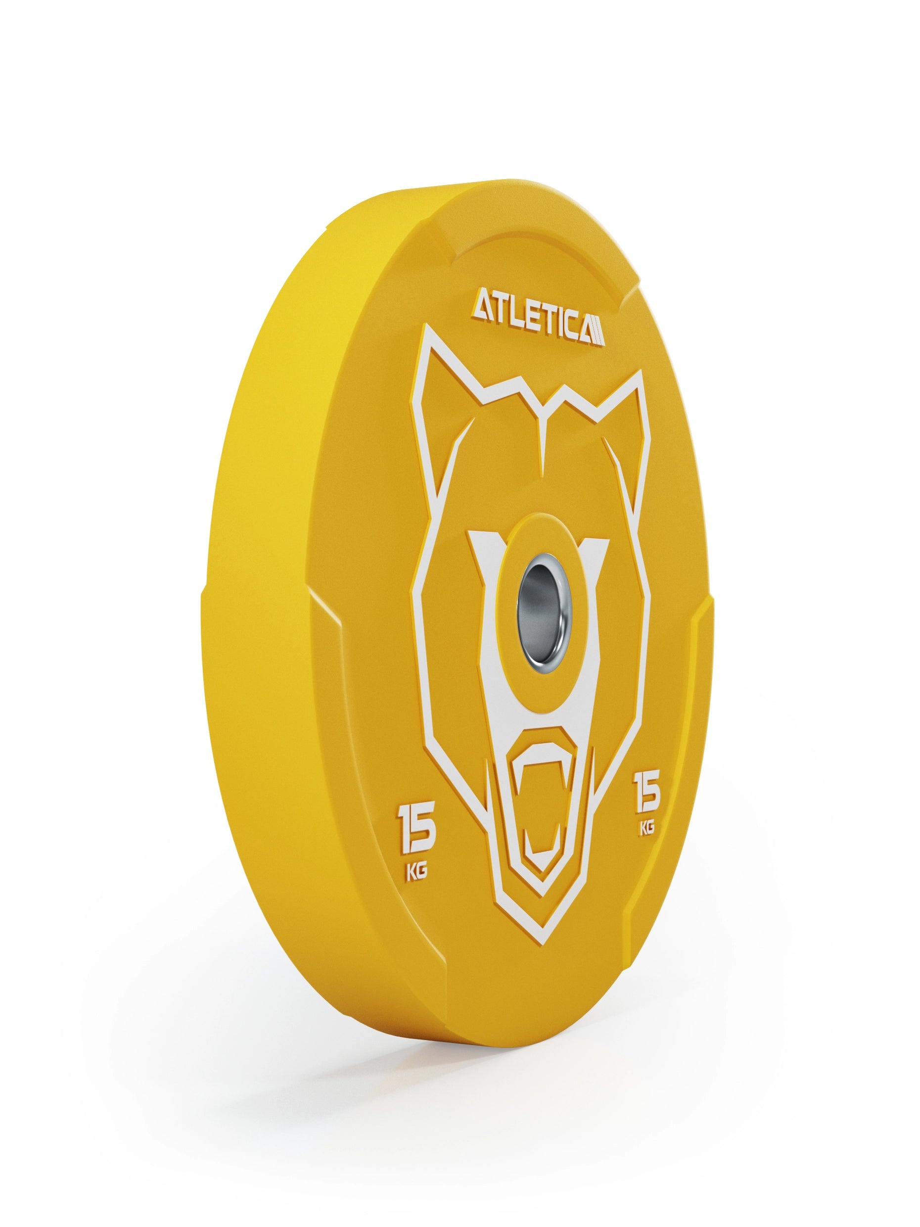 Reduzierter Bounce | Hochwertiger Gummi | Powerlifting und Gewichtheben | Widerstandsfähig & langlebig | Farbcode nach IWF-Standard I 15kg