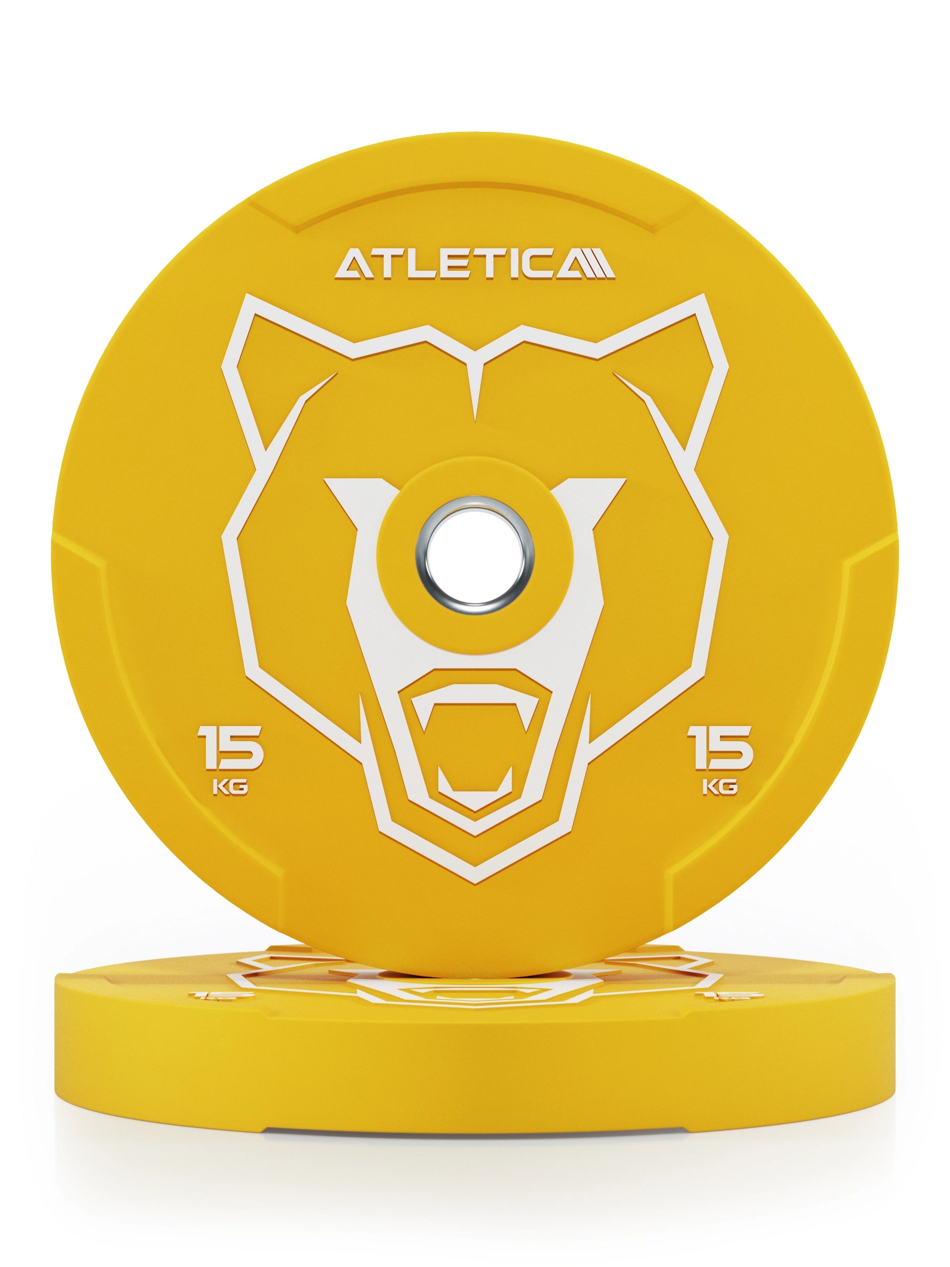 Reduzierter Bounce | Hochwertiger Gummi | Powerlifting und Gewichtheben | Widerstandsfähig & langlebig | Farbcode nach IWF-Standard I 15kg