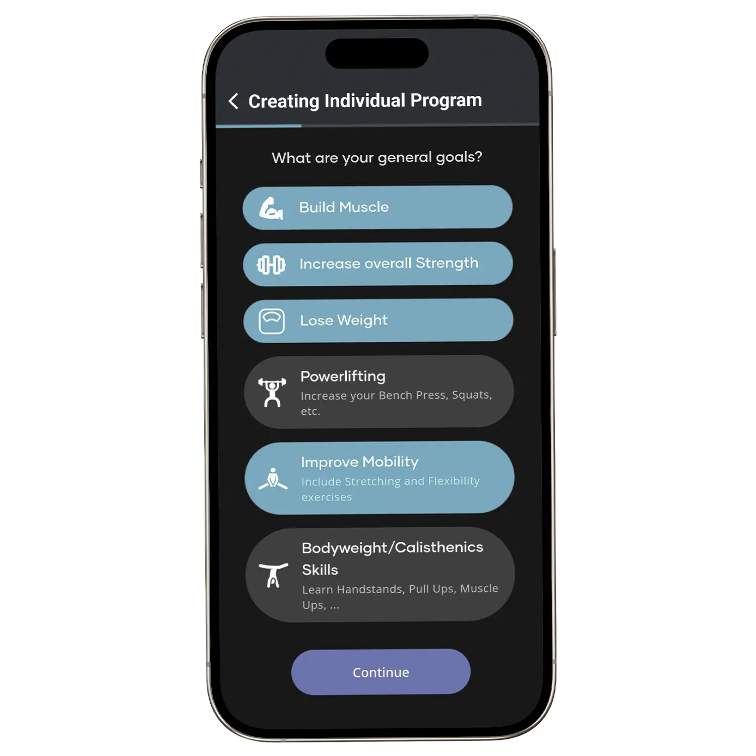 Atletica Training App: Ziele definieren