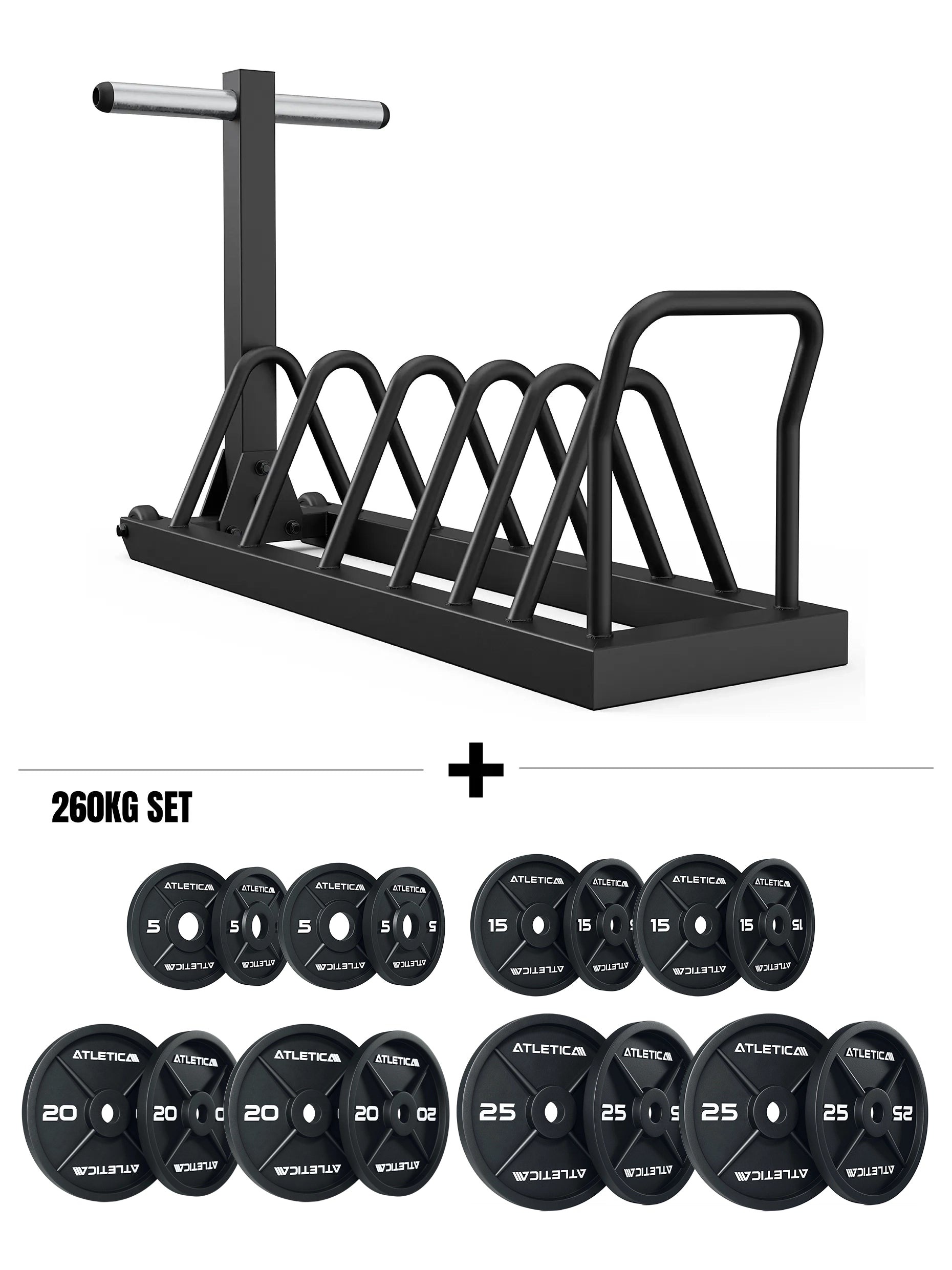 Armored Tusker Set I Hantelscheibenablage & 260kg Classic Iron Plates