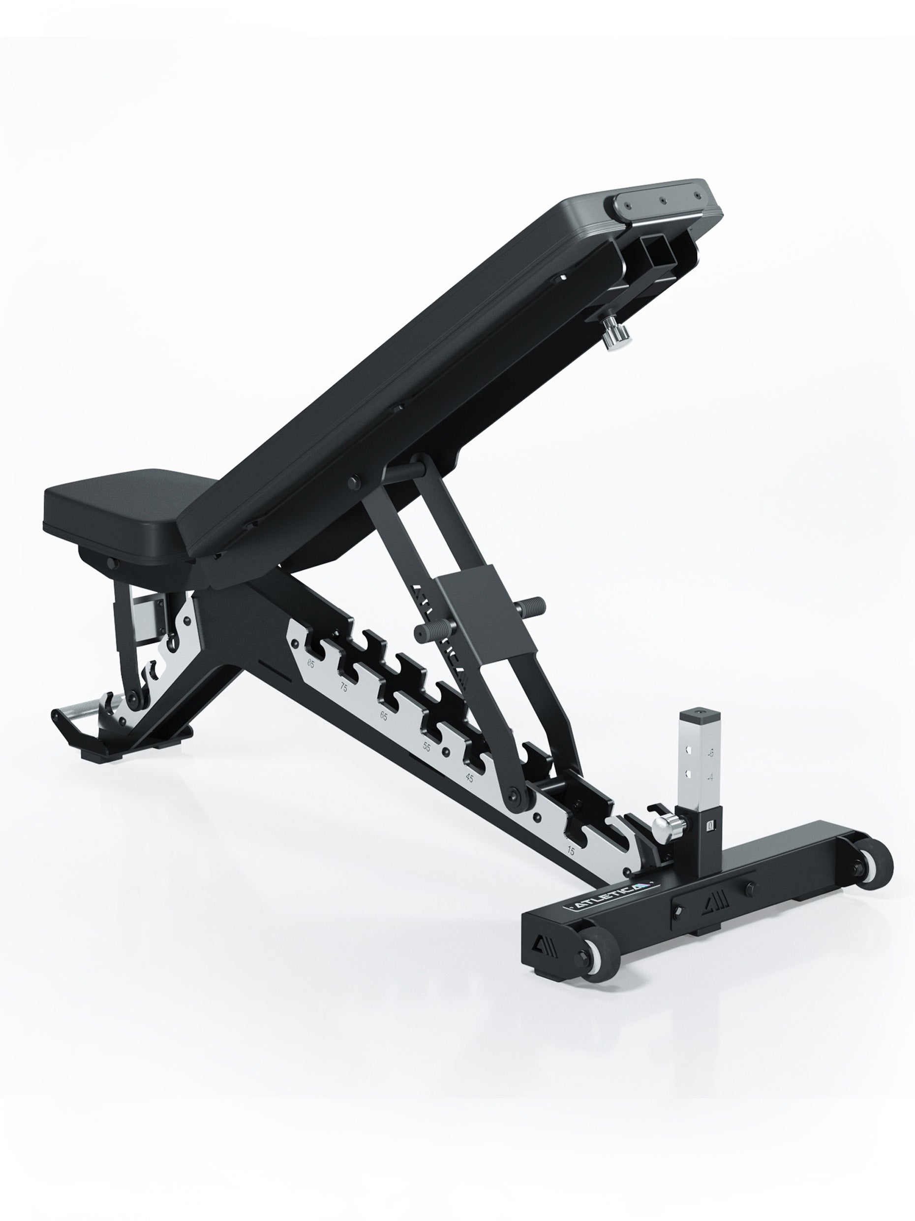 Hantelbank B10: Rückenlehne -6° bis 85° verstellbar