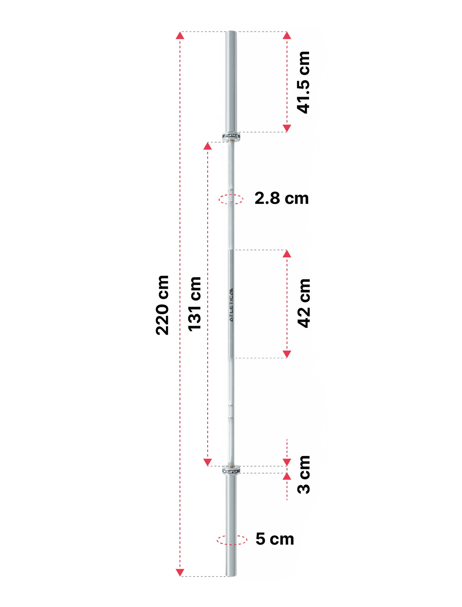 Langhantel Sigma von Atletica: Dimensionen