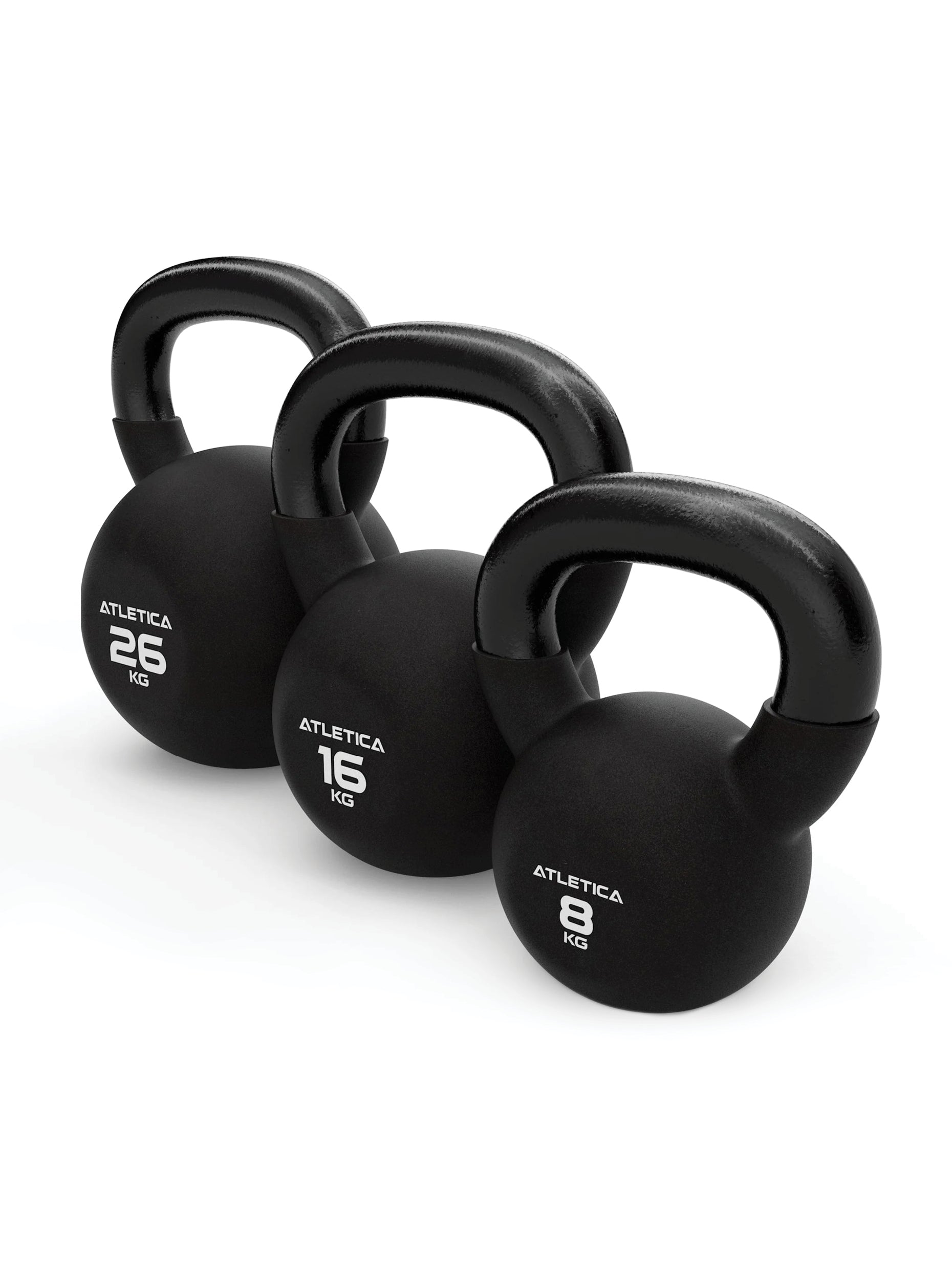 Kettlebells Top-3 Set Gewichte: 8kg 16kg 26kg | Die Top 3 beliebtesten Kettlebells in einem Set | hochwertiger Look & Feel | TÜV geprüft auf Schadstoffe