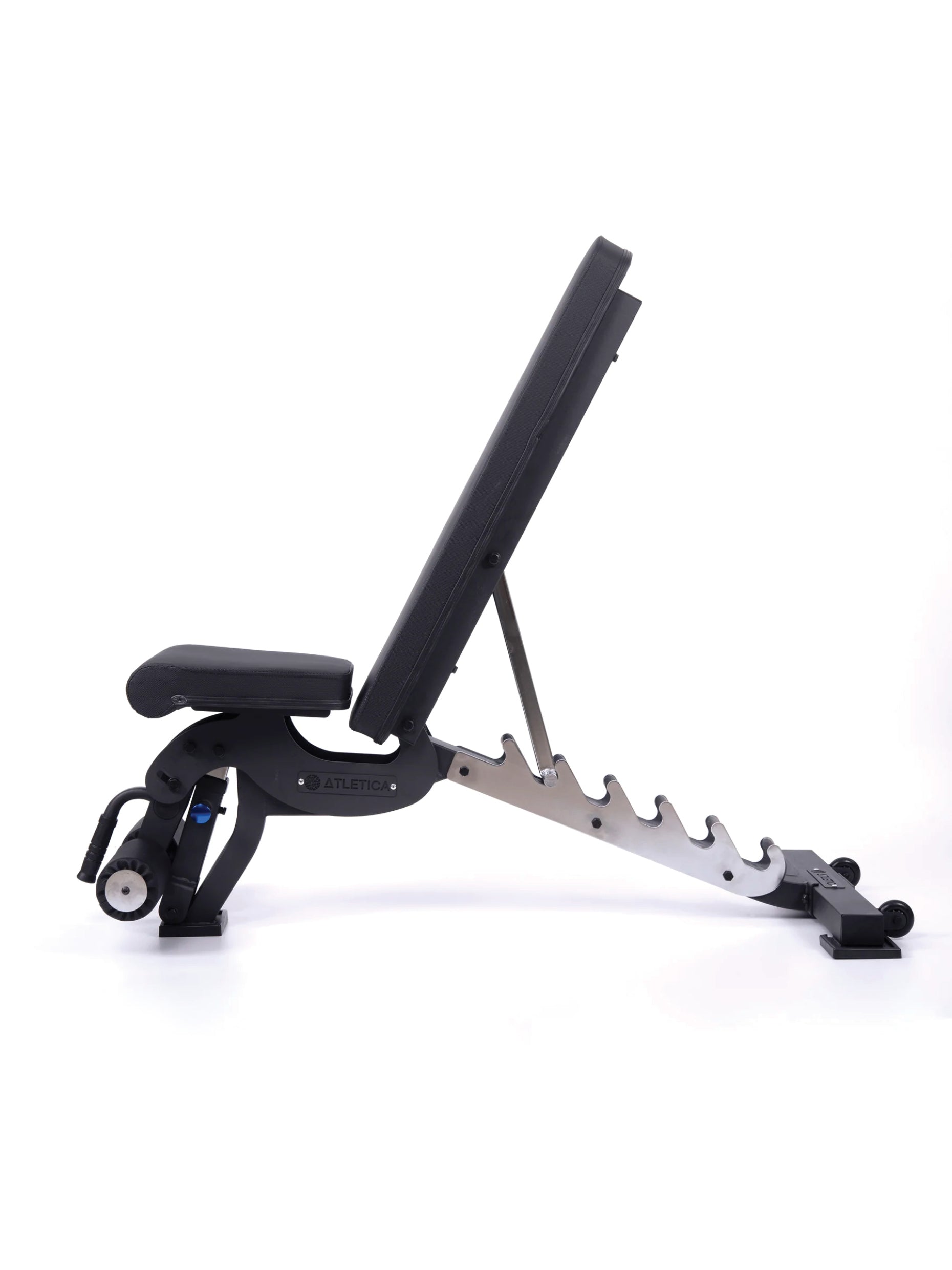 Hantelbank B6, negativ verstellbar, mit 90° Winkel, mit Fussblocker für Situps, in schwarz, für Fitnesstraining mit Kurzhanteln und Langhanteln, 