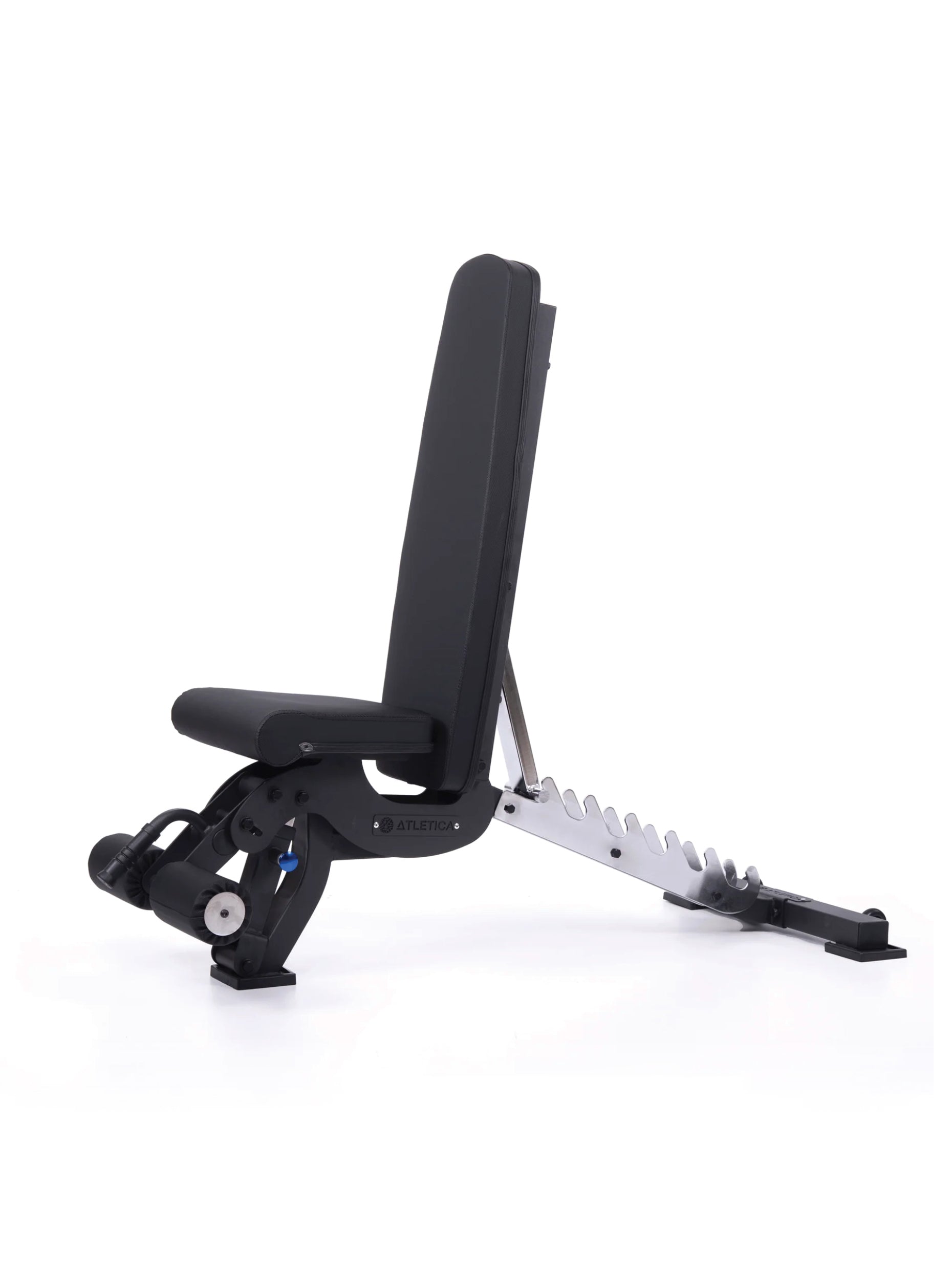 Hantelbank B6, negativ verstellbar, mit 90° Winkel, mit Fussblocker für Situps, in schwarz, für Fitnesstraining mit Kurzhanteln und Langhanteln, 