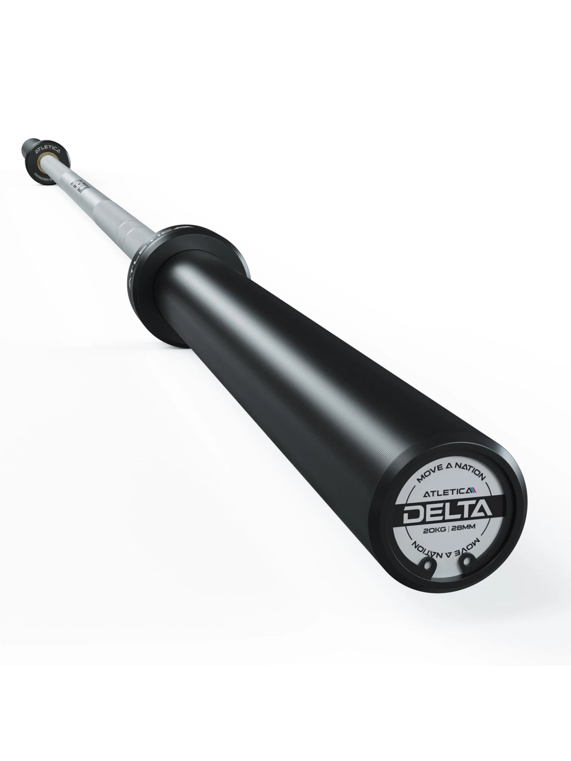 ATLETICA Langhantel Delta Set: Delta Hybrid Stange| 75kg Hantelscheiben | Alu-Hantelverschlüsse | Für Gewichtheben, Powerlifting und CrossFit, 