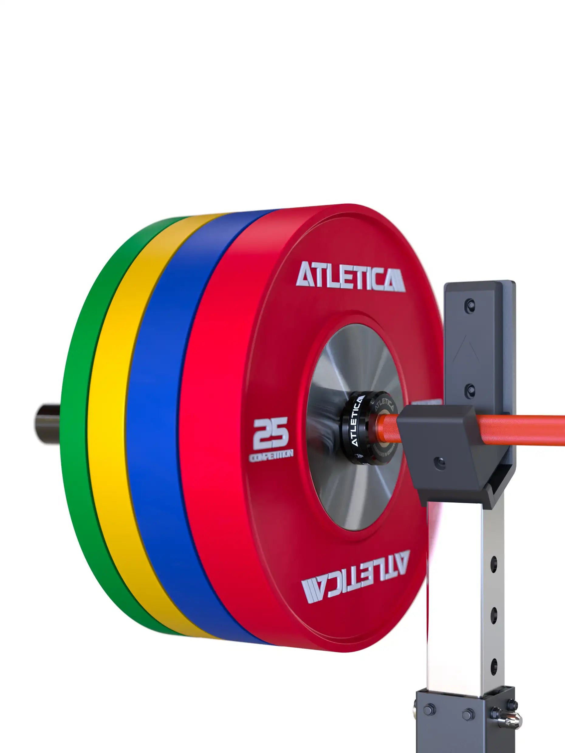 Hantelstangen, Delta Hybrid-Langhantel Electric Red und Competition Bumper Plates