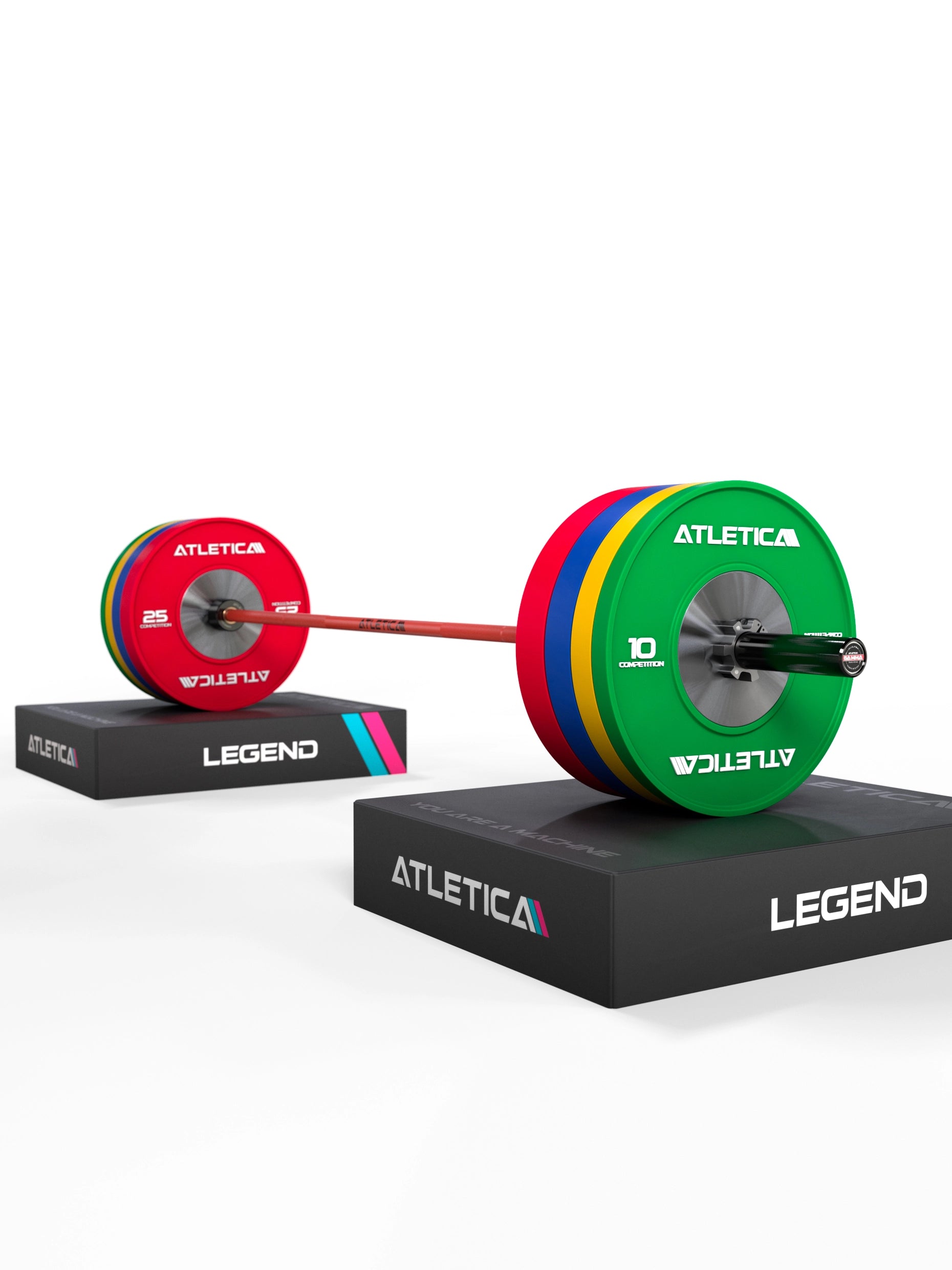 Hantelstangen: Langhantel Gamma Powerlifting Langhantel | 20kg | IPF- & IWF-Markierungen | Chrome / Sportscar Red | 1200kg Belastbarkeit 