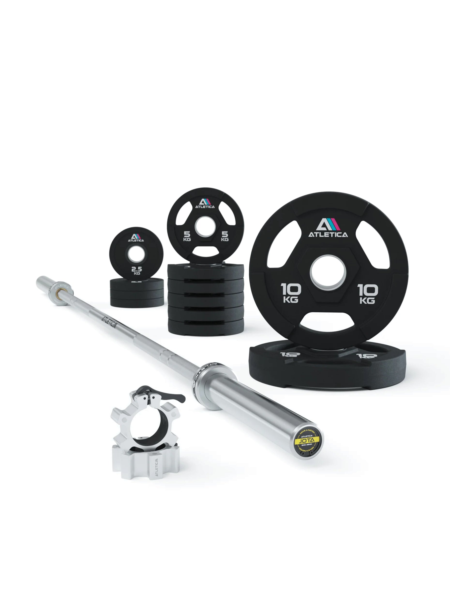 Hantelstangen Set Jota Energy: Jota Langhantel für Frauen | 60kg Dual-Gripper-Plates | Aluminium Collars| Speziell für Athletinnen