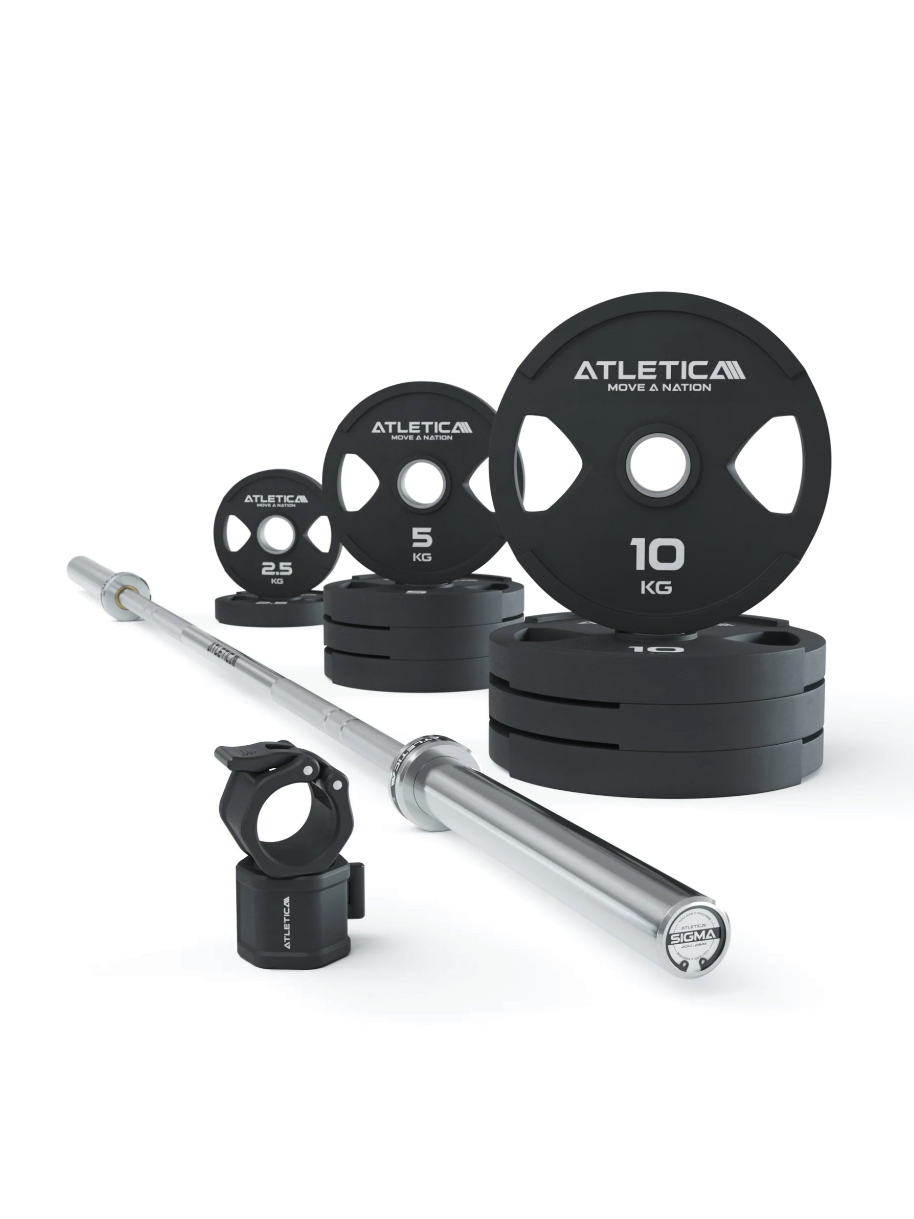 Hantelstangen Set: Sigma Training-Langhantel | 65kg Dual-Gripper Plates | Pro Collars | Dein Einstieg in die Welt des Kraftsports