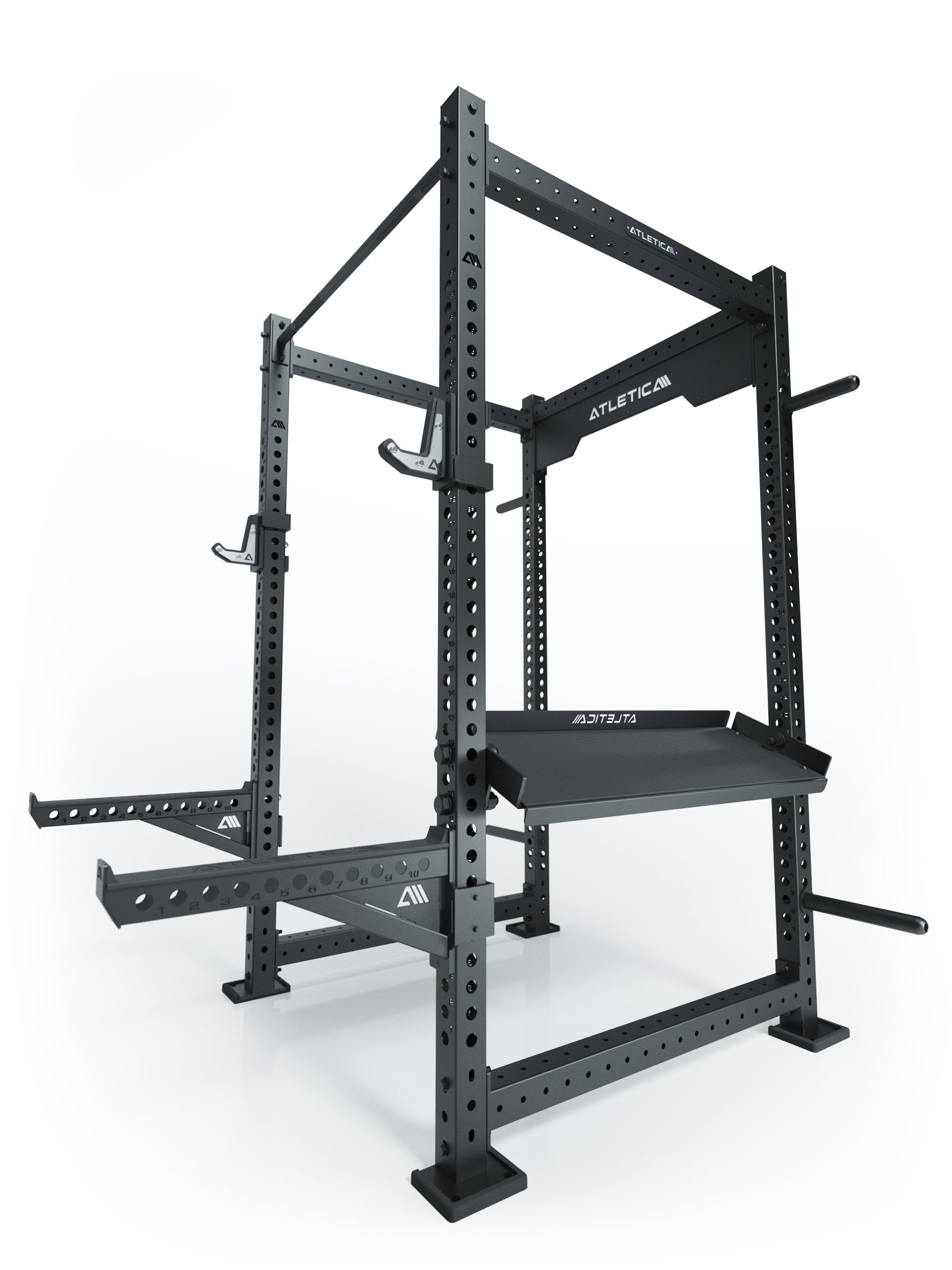 Modulares Lagersystem für R8 Power Racks: Regalböden für Kurzhanteln und Gewichte