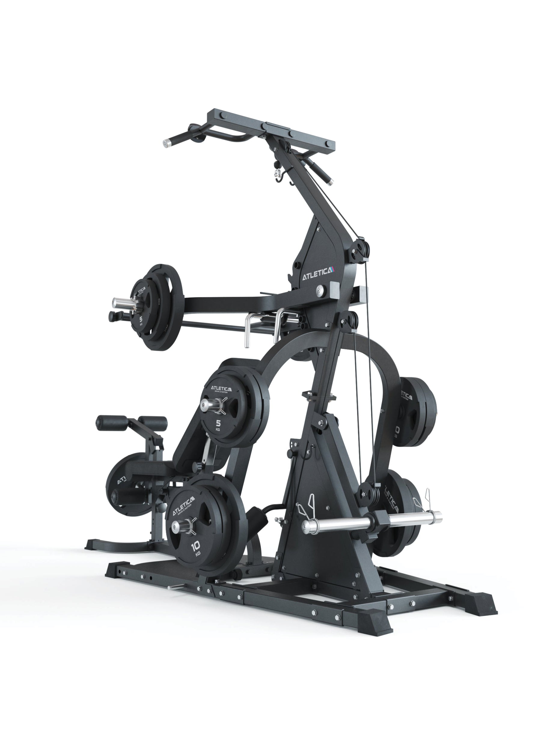 Kabelzugstation Triton, Multigym Triplex Station: als Set mit X-Bench Hantelbank, 