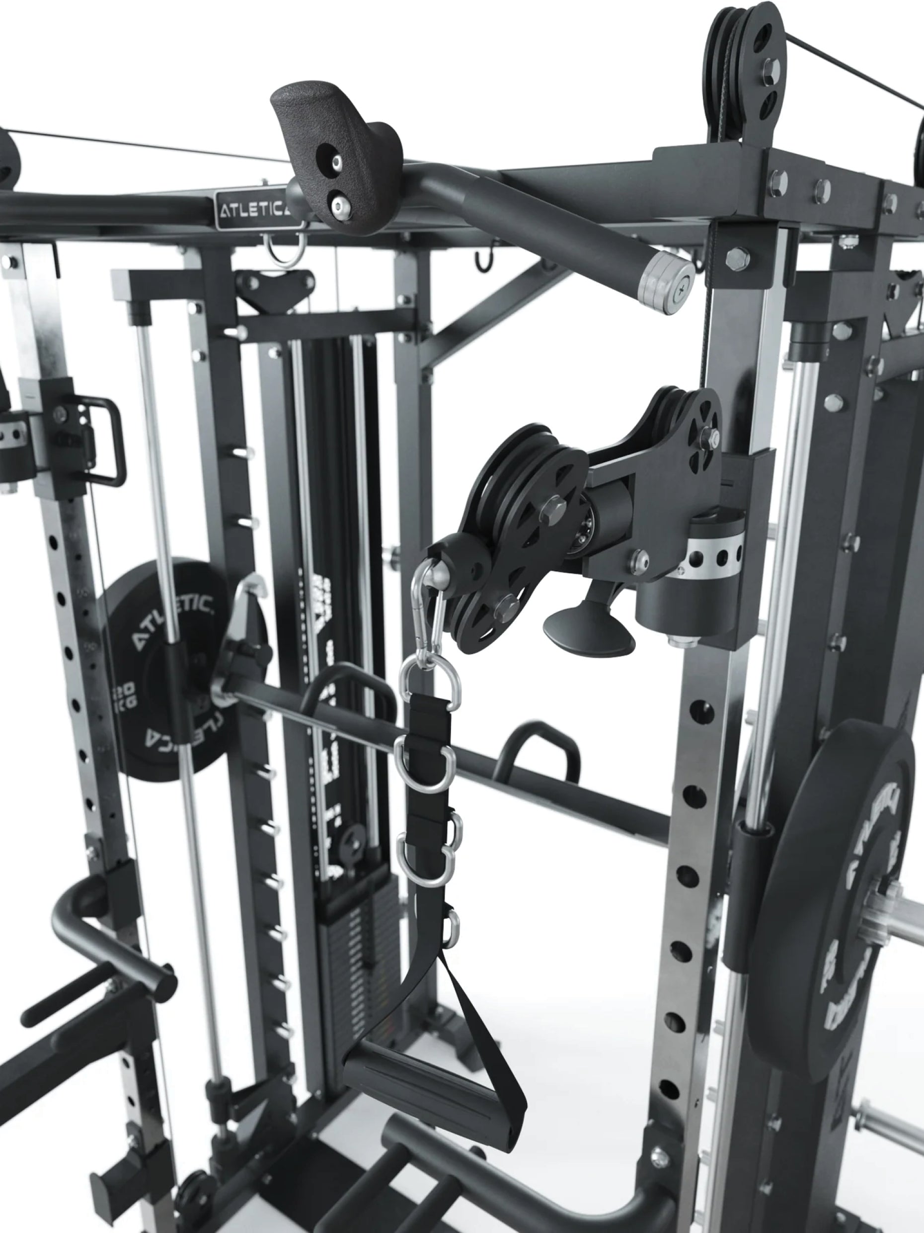 Kraftstation mit Smith Maschine und Flex-Cross System X-Fortress: Studio Einsatz möglich, Beinpresse-Option