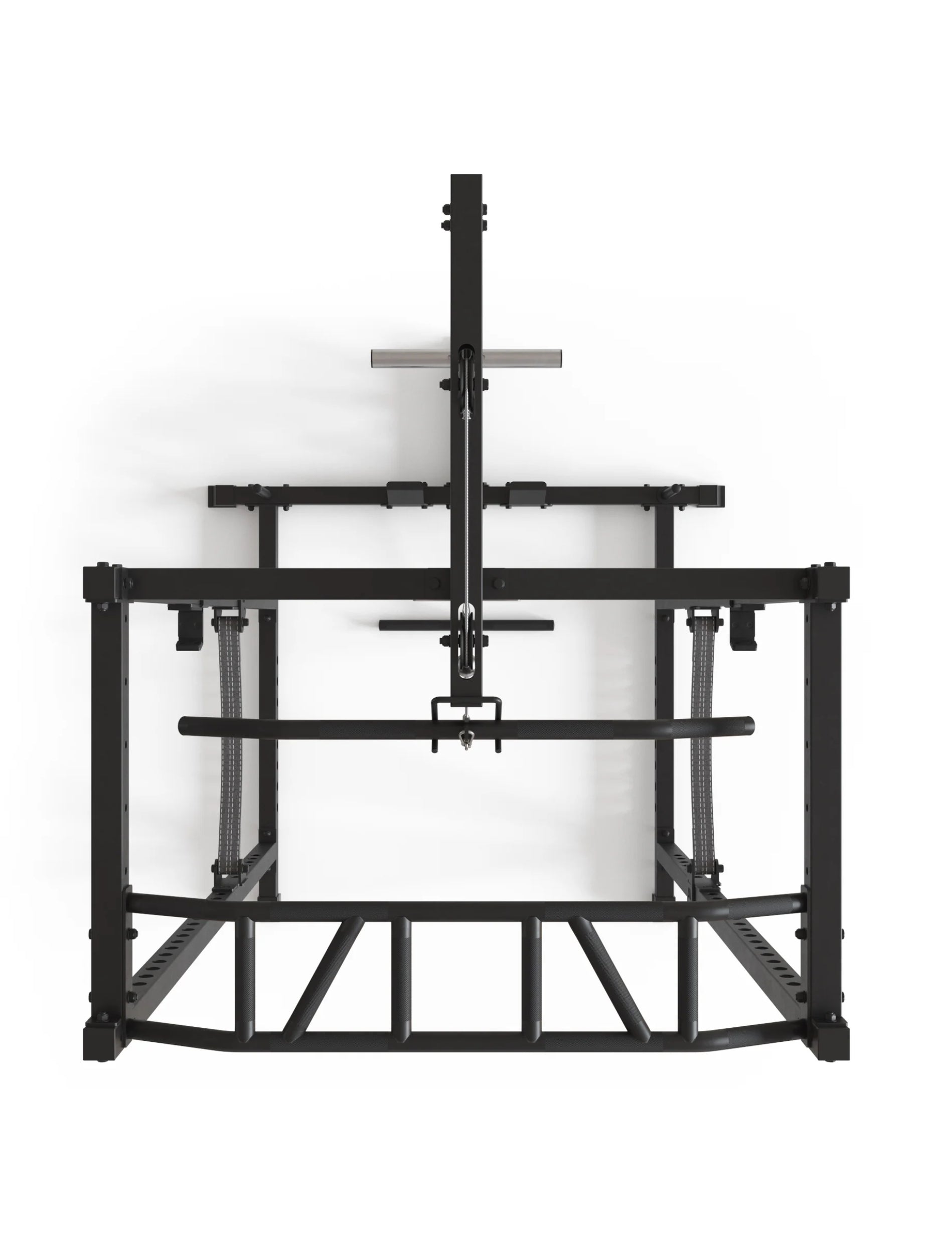 Power Rack Vega R5 Serie: Power Rack mit Latzug, Multi-Grip Pull-Up Bar, Pin-and-Pipe-Safeties, J-Hooks und Weight-Pins, ideal für Fitnesstraining mit Gewichten und Hantelbank, 