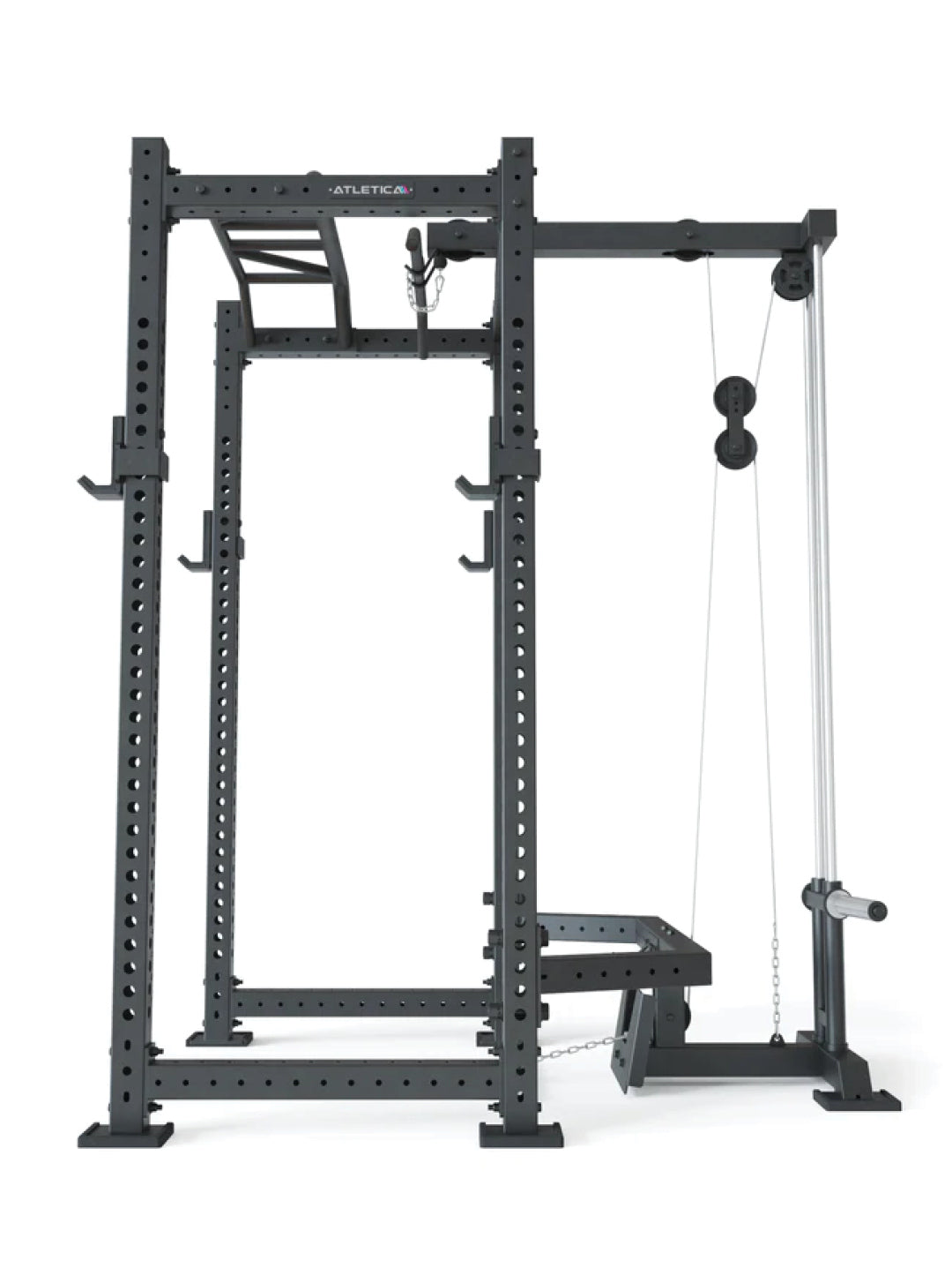 Full Squat Rack R8-BlackHawk: Plate Loaded mit Latzug & Rudereinheit 