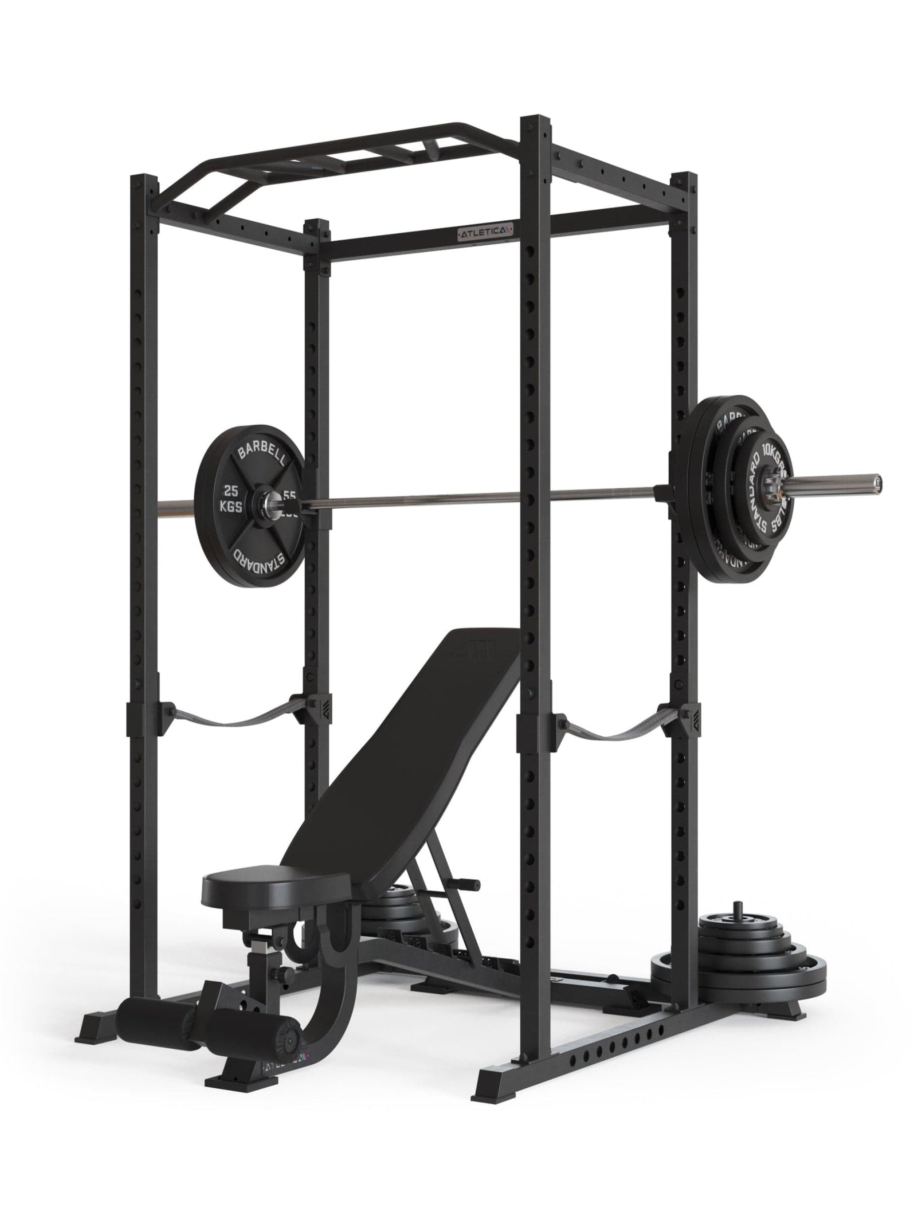 Power Rack R5 Base Käfig: Basiskäfig für Grundübungen, Multi-Grip Pull-Up Bar, Pin-and-Pipe-Safeties, J-Hooks und Gewichts-Pins, ideal für Fitnesstraining mit Hantelbank und Gewichten, 