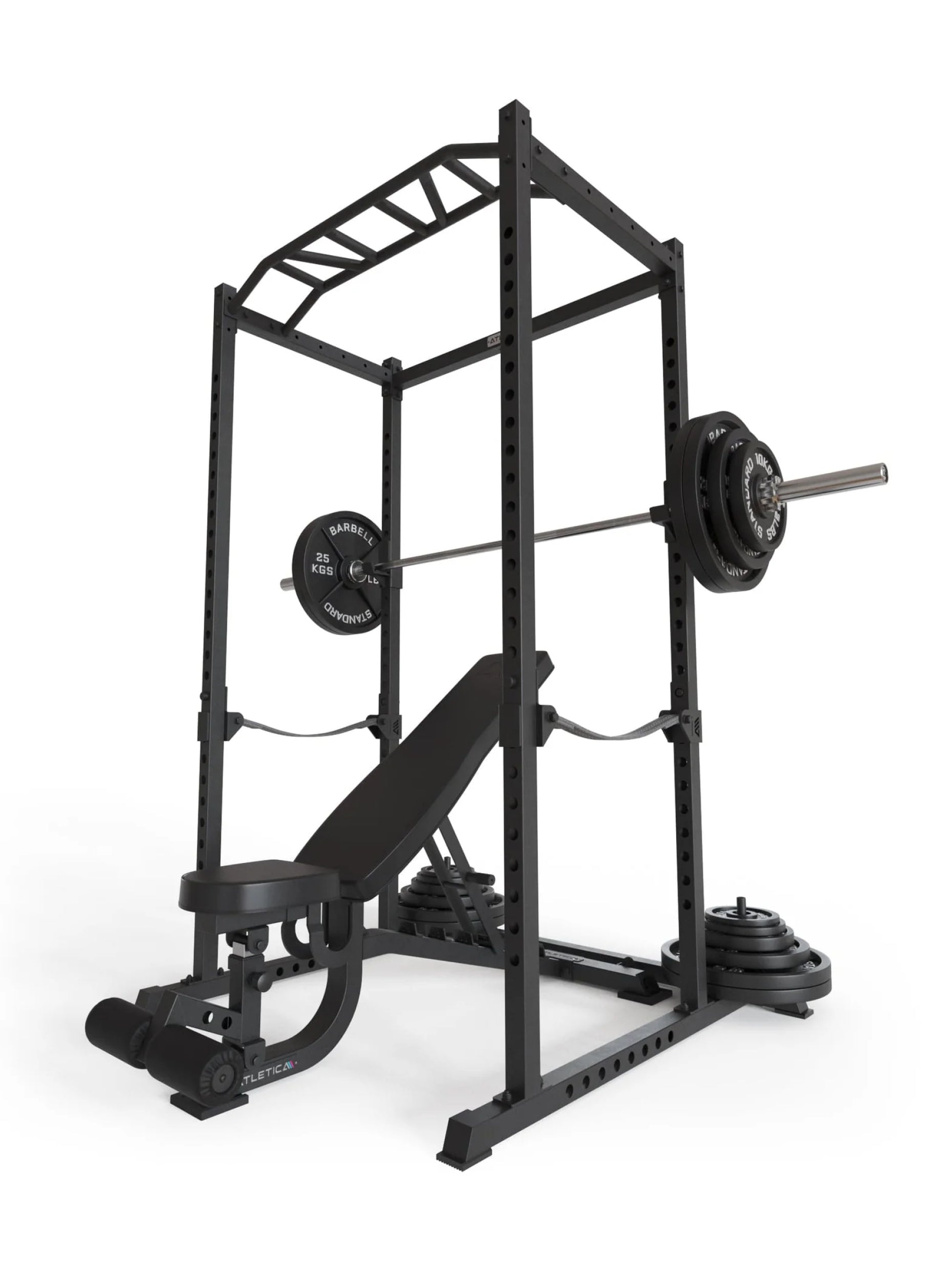 Power Cage R5 Base Käfig: Basiskäfig für Grundübungen, Multi-Grip Pull-Up Bar, Pin-and-Pipe-Safeties, J-Hooks und Gewichts-Pins, ideal für Fitnesstraining mit Hantelbank und Gewichten,  
