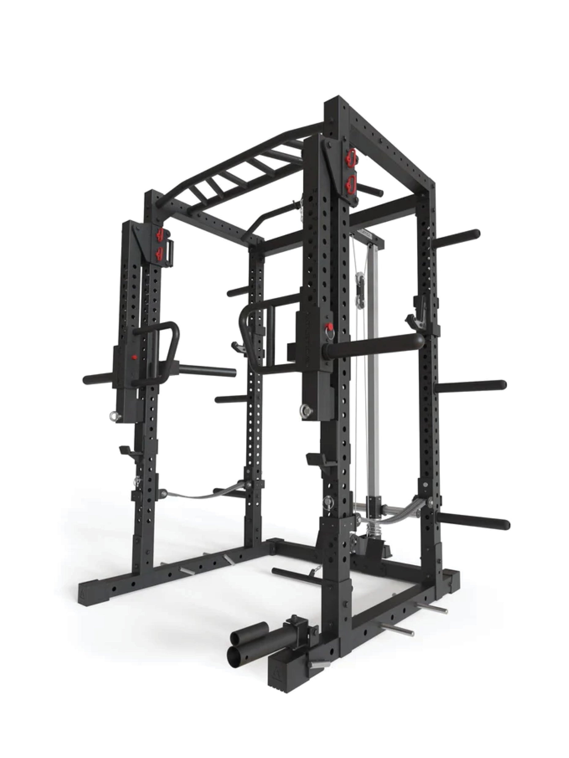 Power Rack R7-Raiden: Squat Rack mit Kabelzug | Jammer Arms | Safety Straps | Multi-Grip Klimmzugstange | Dip Station | J-Hooks, Weight Pins, Landmine | in zwei Höhen verfügbar, #size_224-cm