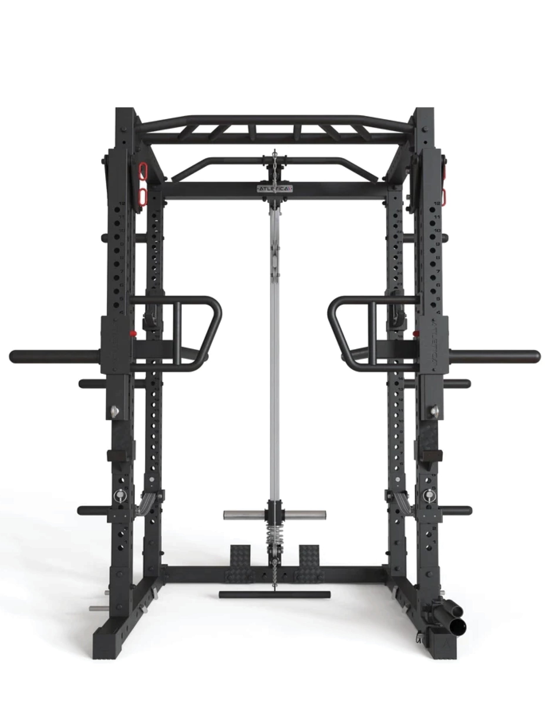 Squat Rack R7-Raiden: mit Kabelzug | Jammer Arms | Safety Straps | Multi-Grip Klimmzugstange | Dip Station | J-Hooks, Weight Pins, Landmine | in zwei Höhen verfügbar, #size_224-cm