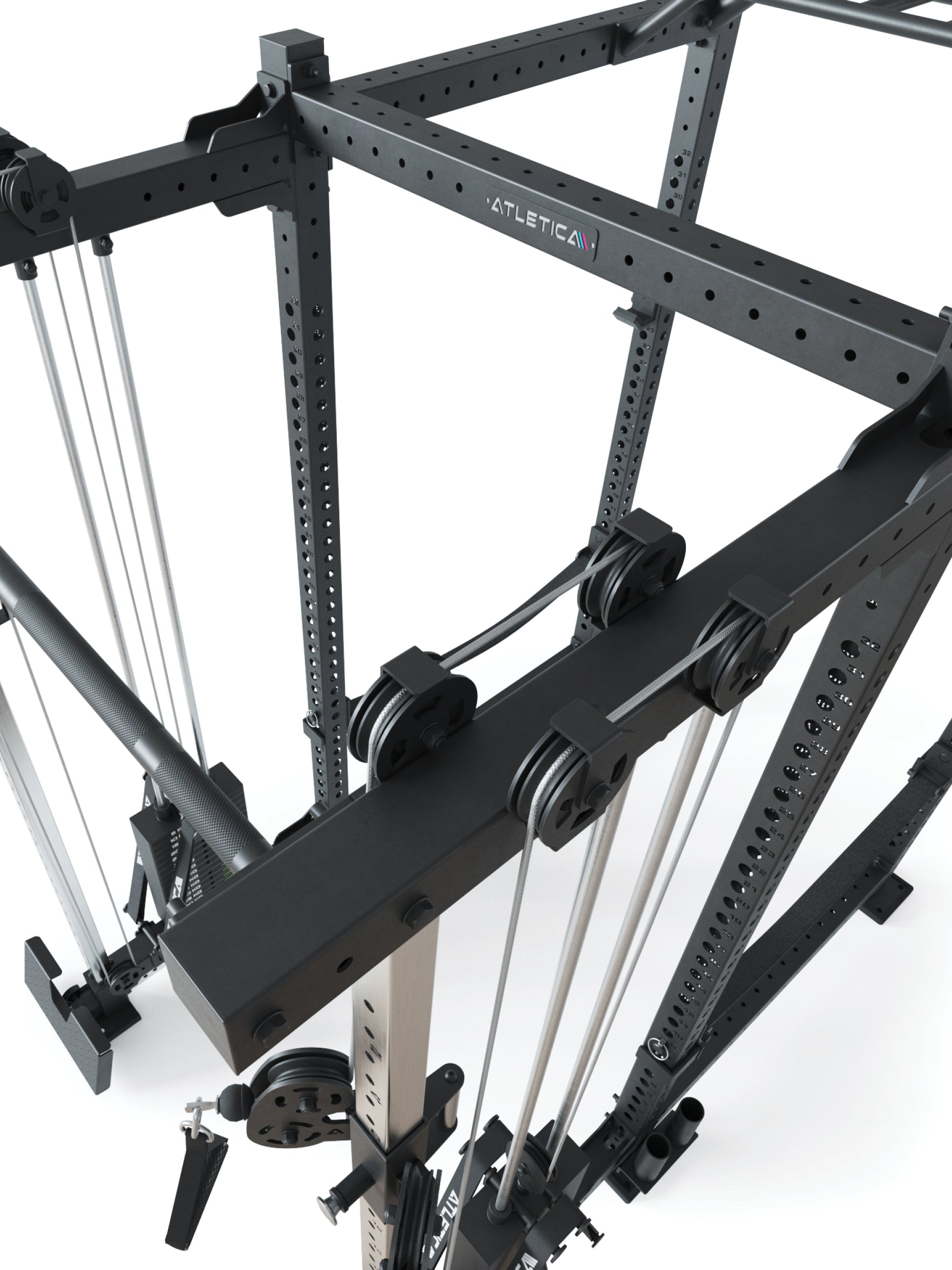 Power Rack R8-Duality Pro: 2x90 kg Double Stack, Multi-Grip Bar, Safeties, J-Hooks | 183x235 cm Grundfläche | 444 kg schwer