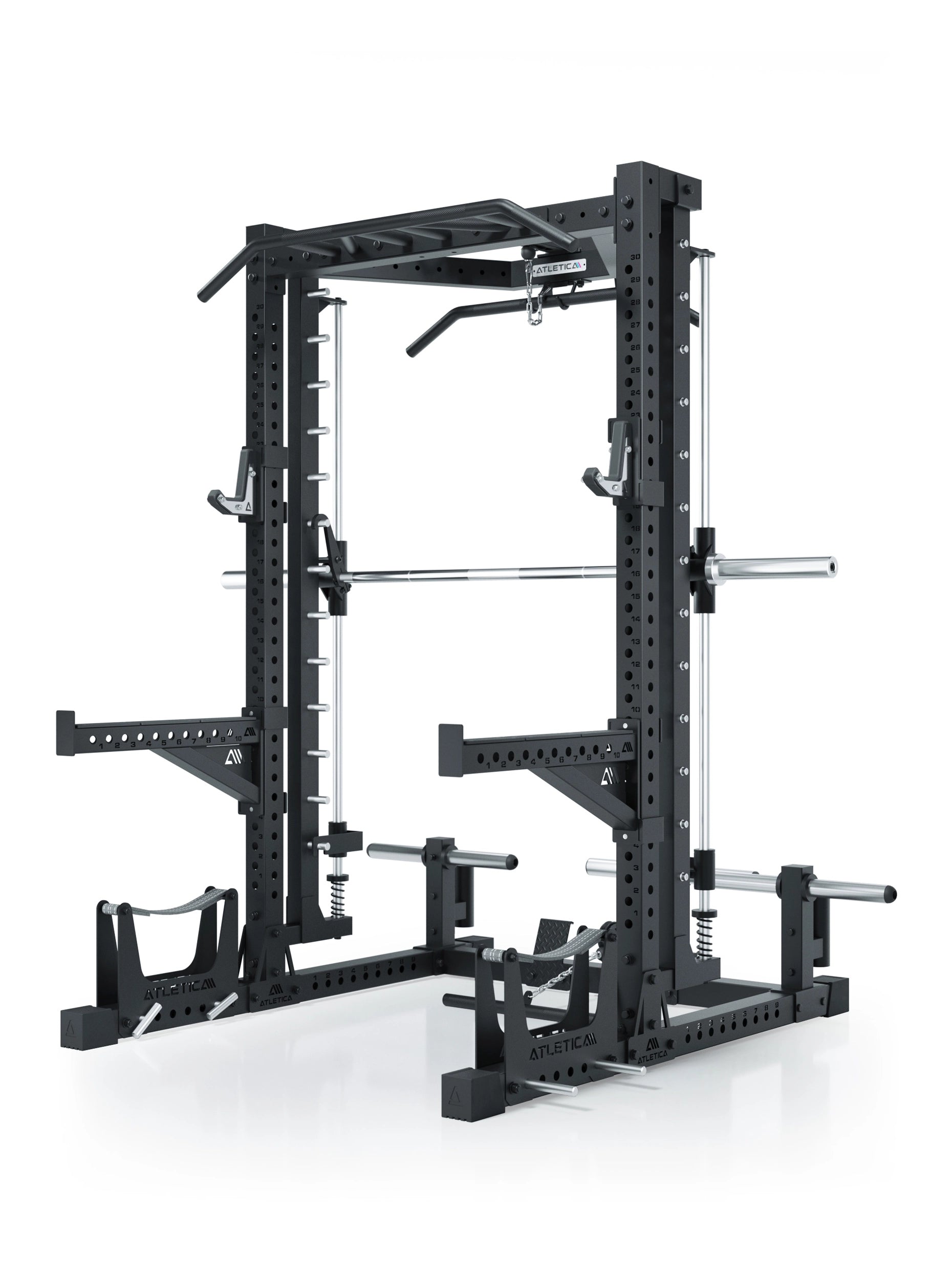 ATLETICA R7 Squat Rack mit Latzug und Multipresse Nemesis 70x70 Uprights R7 Serie #size_203-cm