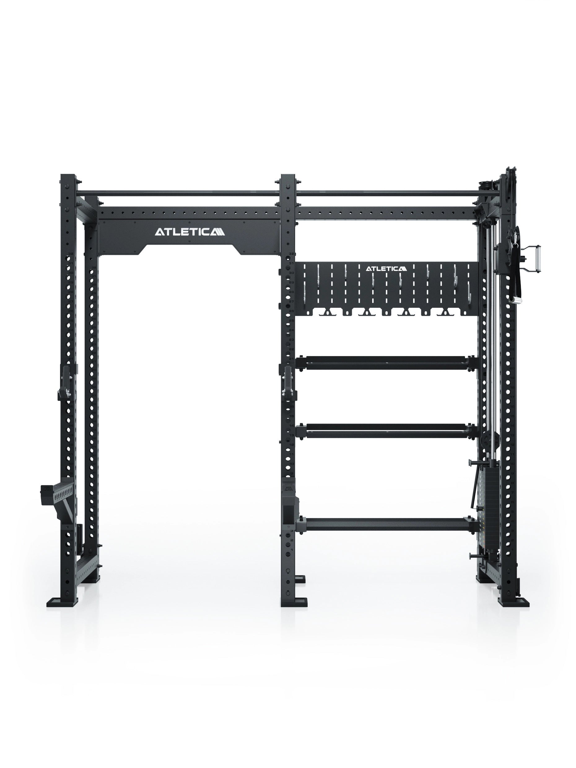 R8 Falcon R – kompaktes Power Rack mit Kabelzug, 90-kg-Gewichtsblock (2,5-kg-Sprünge) & komplettem Storage-System – ideal für Studios & PT.