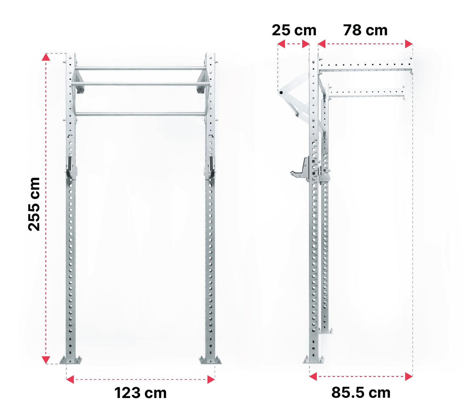 Outdoor Power Wall Rack R8 Jade - Dimensionen