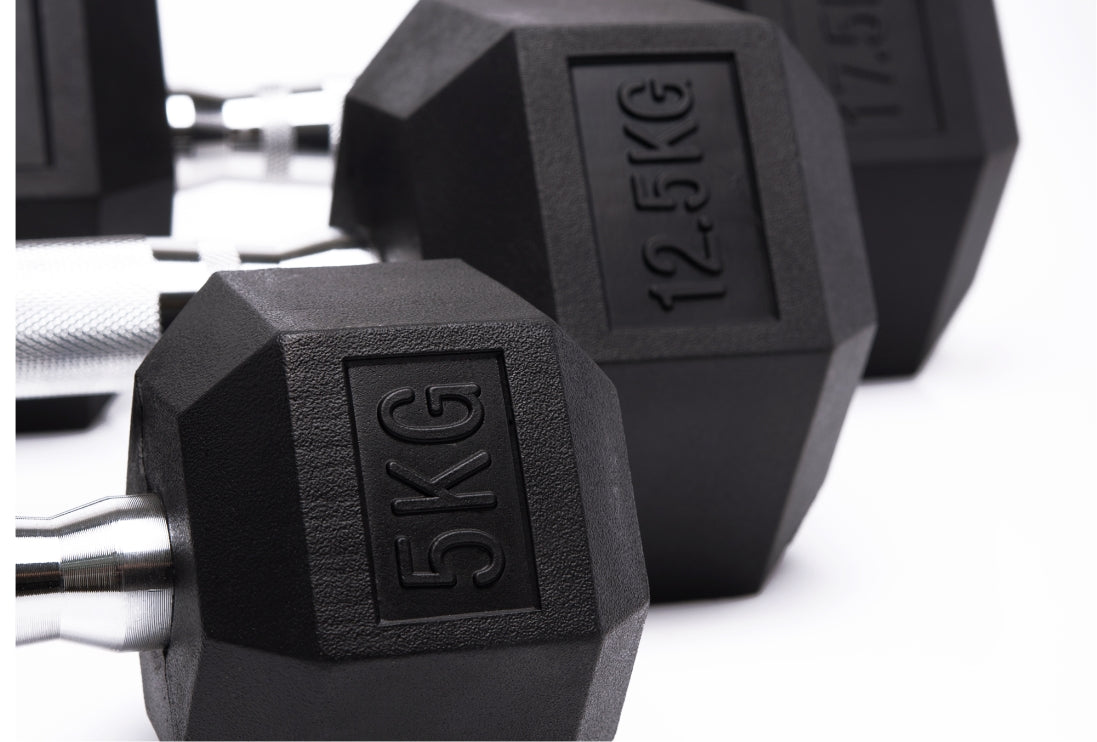 Gewichtsangaben auf den Hexagon Kurzhanteln