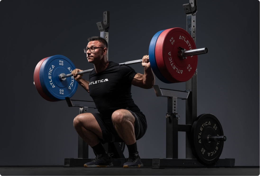 Langhantel Beta Kniebeuge: Größerer Ladebereich für Gewichtsscheiben